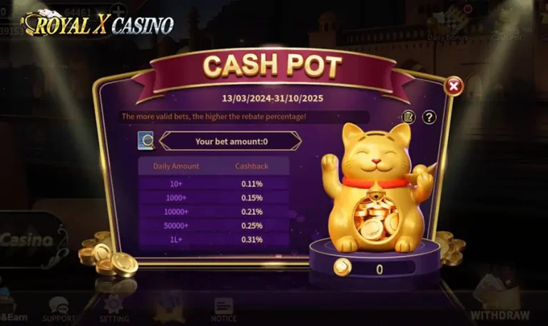 Cash Pot on Royal x Casino