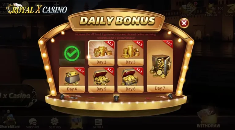 Daily Bonus with Royal X Casino